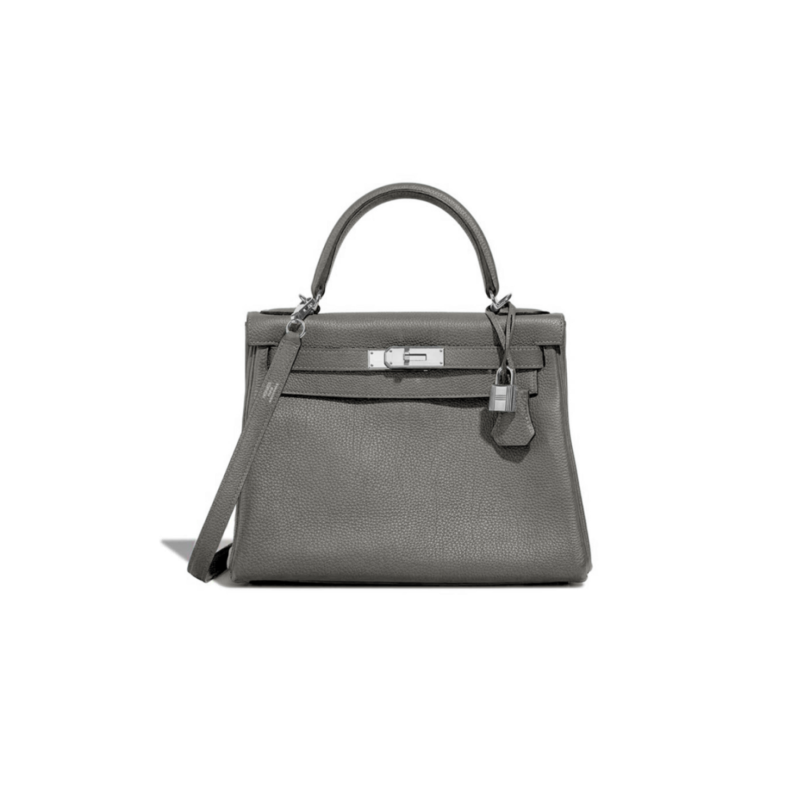 HERMÈS KELLY 28 TOGO GRIS MEYER PALLADIUM HARDWARE (28*21*10cm)